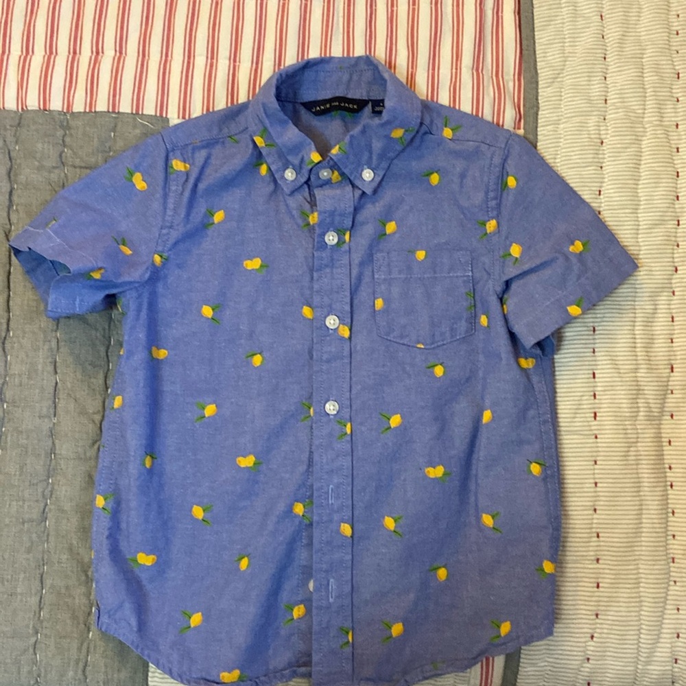 Janie and Jack short sleeve lemon shirt